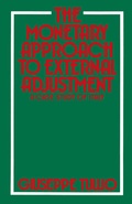 Cover: The Monetary Approach to External Adjustment - Palgrave Macmillan