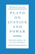 Cover: Plato on Justice and Power - Palgrave Macmillan
