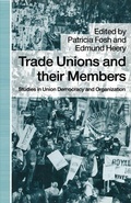 Cover: Trade Unions and their Members - Palgrave Macmillan
