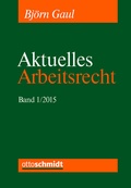 Cover: Aktuelles Arbeitsrecht, Band 1/2015 - Otto Schmidt Verlag