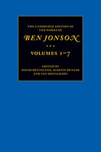Enlarge image Cover: The Cambridge Edition of the Works of Ben Jonson 7 Volume Set - Cambridge University Press