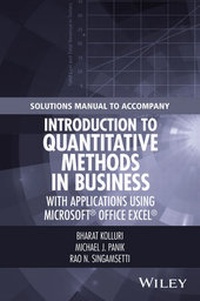 Enlarge image Cover: Solutions Manual to Accompany Introduction to Quantitative Methods in Business - Wiley