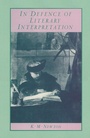 Cover: In Defence of Literary Interpretation - Palgrave Macmillan