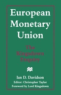 Cover: European Monetary Union: The Kingsdown Enquiry - Palgrave Macmillan