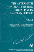 Cover: The Aftermath of 'Real Existing Socialism' in Eastern Europe - Palgrave Macmillan