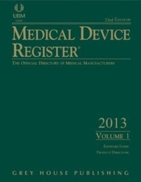 Enlarge image Cover: Medical Device Register, 2013 - Grey House Publishing Inc