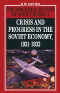 Cover: The Industrialisation of Soviet Russia Volume 4: Crisis and Progress in the Soviet Economy, 1931-1933 - Palgrave Macmillan