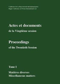 Abbildung von: Actes et documents de la Vingtieme session / Proceedings of the Twentieth Session - Intersentia Ltd