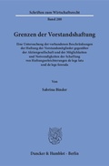 Abbildung von: Grenzen der Vorstandshaftung. - Duncker & Humblot