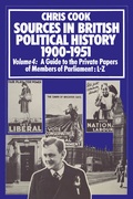 Cover: Sources in British Political History 1900-1951 - Palgrave Macmillan