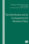 Cover: The Debt Burden and Its Consequences for Monetary Policy - Palgrave Macmillan