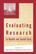 Cover: Evaluating Research in Health and Social Care - SAGE Publications Inc