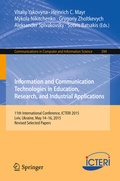 Cover: Information and Communication Technologies in Education, Research, and Industrial Applications - Springer