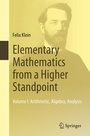 Cover: Elementary Mathematics from a Higher Standpoint - Springer