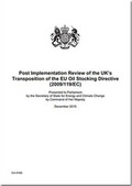 Cover: Post implementation review of the UK's transposition of the EU oil stocking directive (2009/119/EC) - TSO