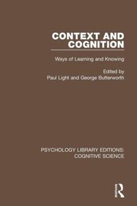 Enlarge image Cover: Context and Cognition - Routledge