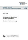 Cover: Verbrauchert&auml;uschung bei Lebensmitteln - Cuvillier Verlag