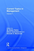 Cover: Current Topics in Management - Transaction Publishers