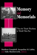 Cover: Memory and Memorials - Transaction Publishers