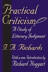 Enlarge image Cover: Practical Criticism - Transaction Publishers