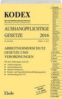 Abbildung von: KODEX Aushangpflichtige Gesetze 2016 - Linde