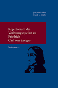 Cover: Repertorium der Vorlesungsquellen zu Friedrich Carl von Savigny - Vittorio Klostermann Verlag