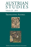 Cover: Translating Austria (Austrian Studies 23) - Modern Humanities Research Association