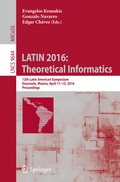 Bild: LATIN 2016: Theoretical Informatics - Springer