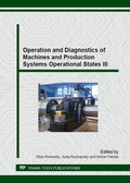 Cover: Operation and Diagnostics of Machines and Production Systems Operational States III - Trans Tech Publications Ltd
