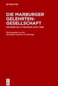 Cover: Die Marburger Gelehrten-Gesellschaft - De Gruyter