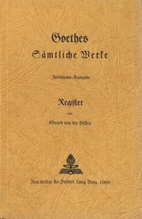 Abbildung von: Registerband zu Goethes sämtlichen Werken - Peter Lang Verlag