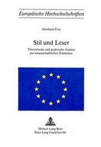 Abbildung von: Stil und Leser - Peter Lang Verlag
