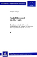 Cover: Rudolf Borchardt 1877-1945 - Peter Lang Verlag