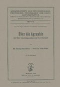 Cover: UEber die Agraphie und ihre lokaldiagnostischen Beziehungen - S Karger AG