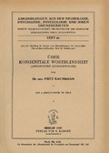 Cover: UEber kongenitale Wortblindheit (angeborene Leseschwaeche) - S Karger AG