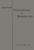 Cover: Klimatotherapie und Balneotherapie - S Karger AG