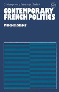 Cover: Contemporary French Politics - Palgrave Macmillan