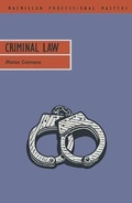 Cover: Criminal Law - Palgrave Macmillan