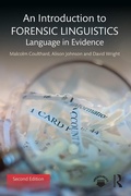 Cover: An Introduction to Forensic Linguistics - Routledge