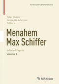Cover: Menahem Max Schiffer: Selected Papers Volume 1 - Birkhauser Boston Inc