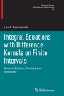 Cover: Integral Equations with Difference Kernels on Finite Intervals - Birkhäuser
