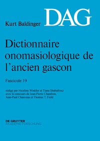 Abbildung von: Dictionnaire onomasiologique de l'ancien gascon (DAG). Fascicule 19 - De Gruyter Akademie Forschung