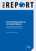 Cover: From Closing Space to Contested Spaces - PRIF - Leibniz-Institut f&uuml;r Friedens- und Konfliktforschung
