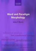 Cover: Word and Paradigm Morphology - Oxford University Press