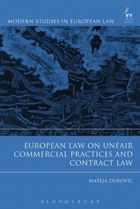 Abbildung von: European Law on Unfair Commercial Practices and Contract Law - Hart Publishing