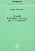 Cover: Deutsche Sprichw&ouml;rterforschung des 19. Jahrhunderts - Peter Lang Verlag
