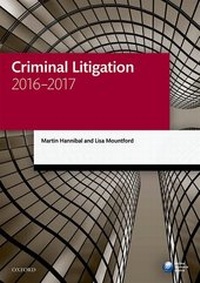 Enlarge image Cover: Criminal Litigation 2016-2017 - Oxford University Press