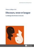 Cover: Discours, texte et langue - Peter Lang Verlag
