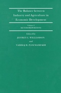 Cover: The Balance Between Industry and Agriculture in Economic Development - Palgrave Macmillan