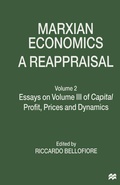 Cover: Marxian Economics: A Reappraisal - Palgrave Macmillan